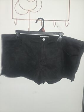 Black Women's Suede-Look Shorts